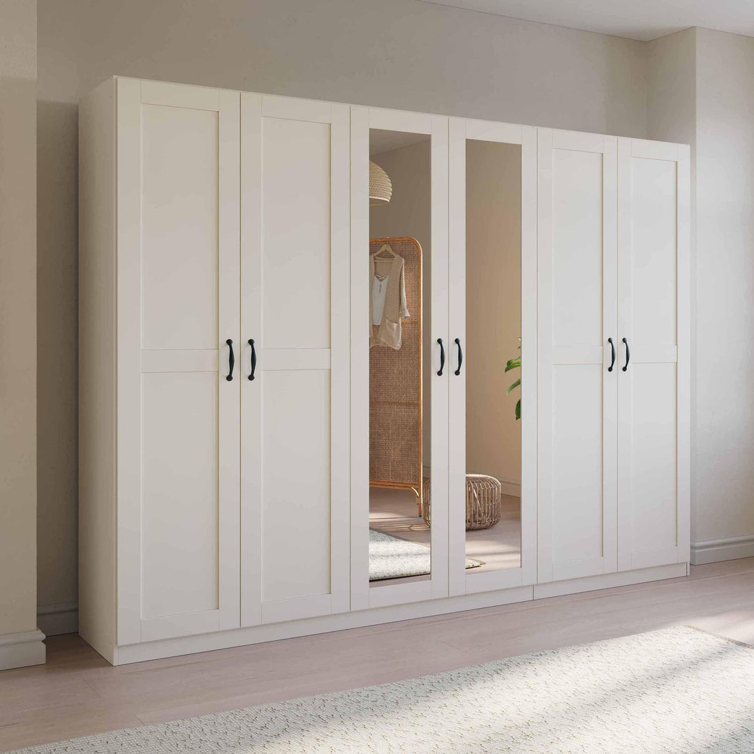 Rauch Cottage 6 Door Hinged Wardrobe with Mirror