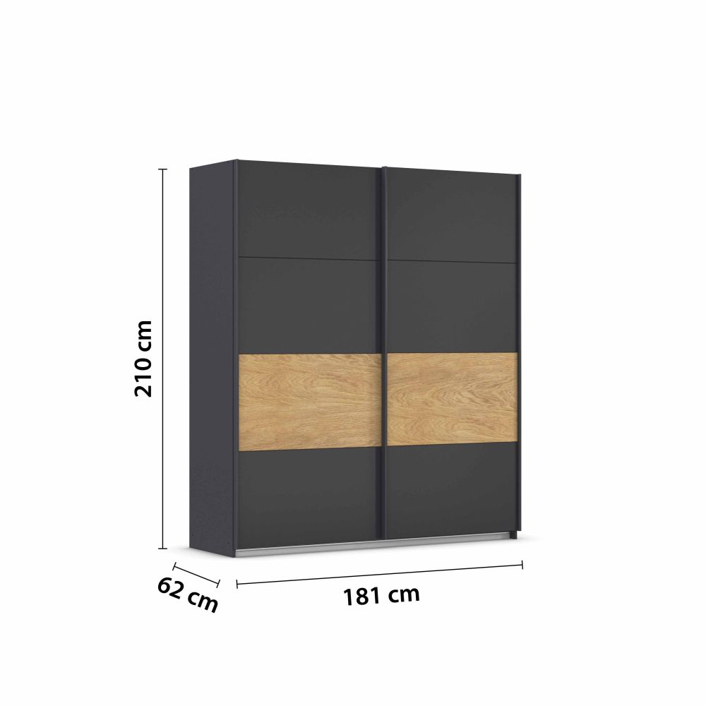 Rauch Malva 2-Door Sliding Wardrobe - 181 CM