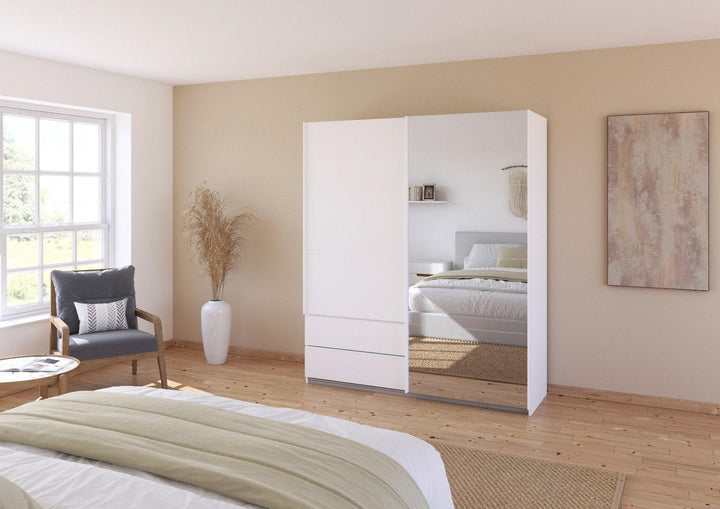 Elara Alpine White 2 Door Sliding Wardrobe