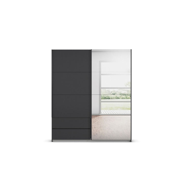 Perth Metallic Grey 2 Door Sliding Wardrobe