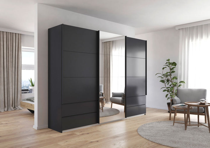 Perth Metallic Grey 3 Door Sliding Wardrobe