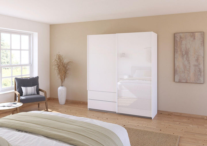 Elara Alpine White 2 Door Sliding Wardrobe