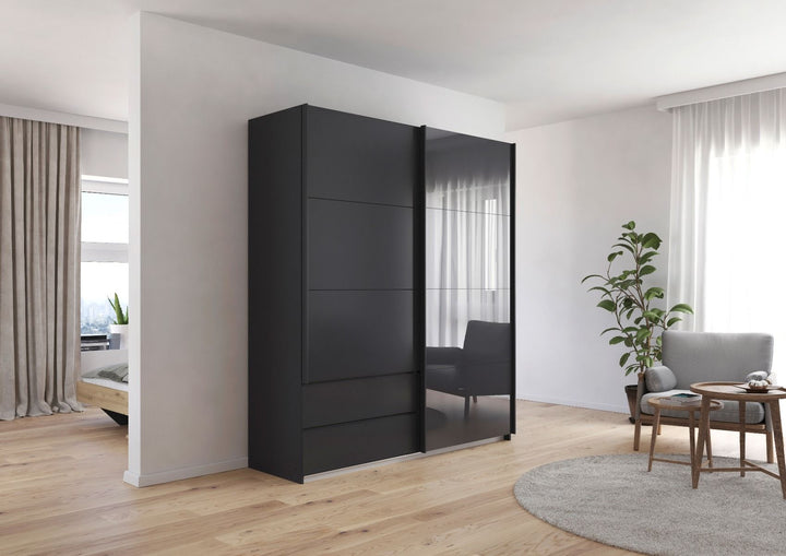 Perth Metallic Grey 2 Door Sliding Wardrobe