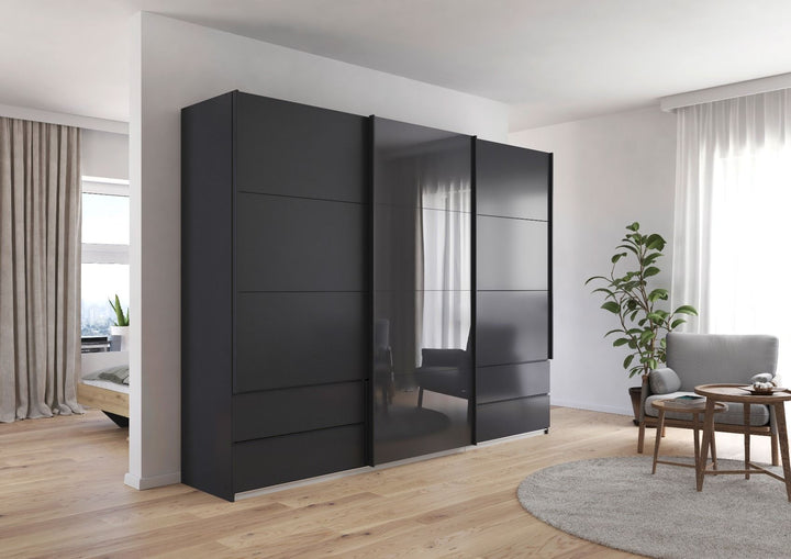 Perth Metallic Grey 3 Door Sliding Wardrobe