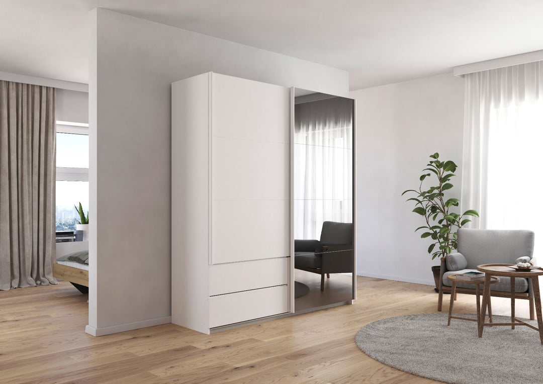 Perth Metallic Grey 2 Door Sliding Wardrobe