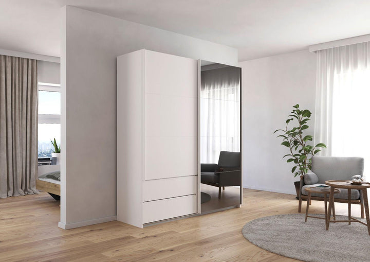 Elara Alpine White 2 Door Sliding Wardrobe