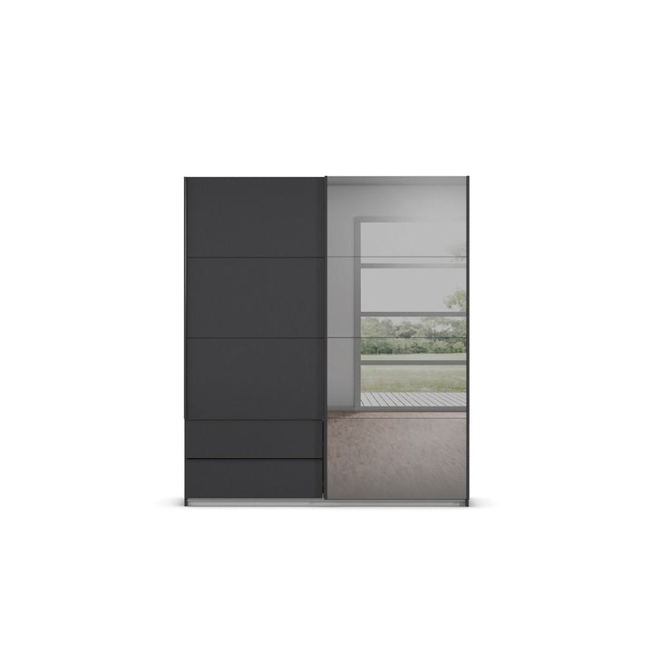 Perth Metallic Grey 2 Door Sliding Wardrobe