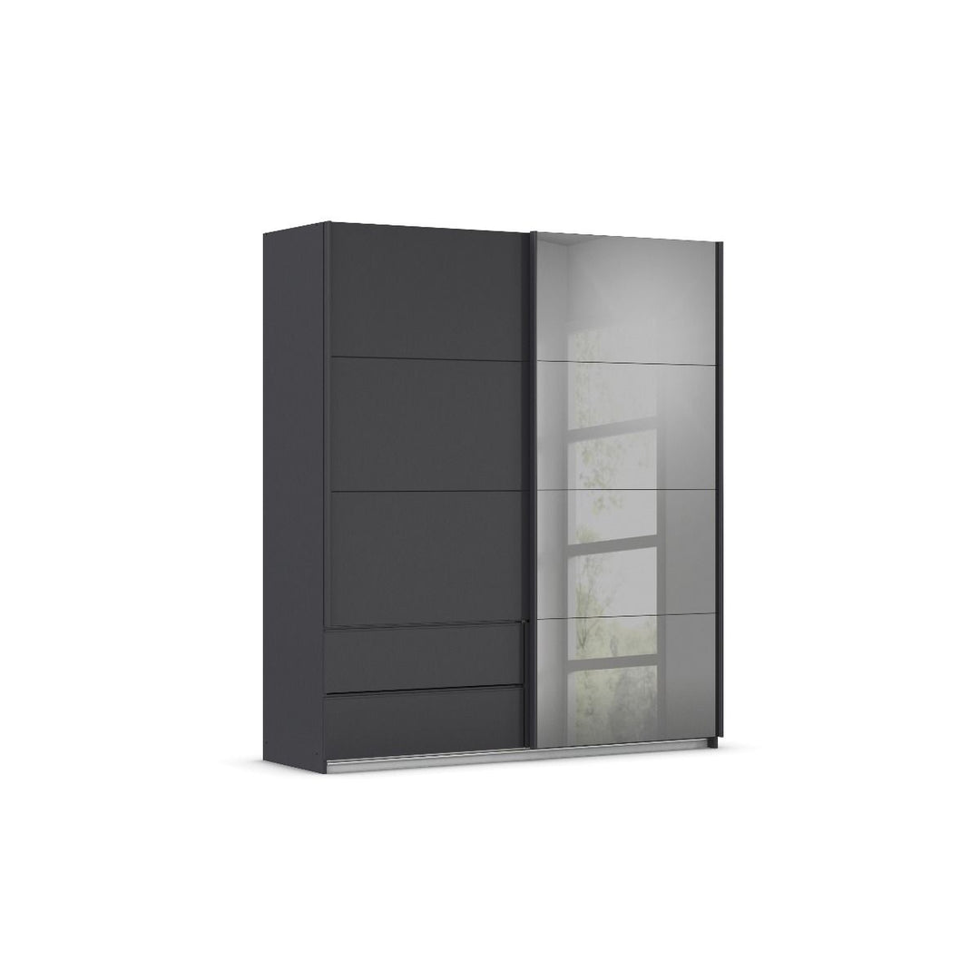 Perth Metallic Grey 2 Door Sliding Wardrobe