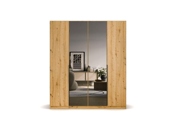 London 4 Door Hinged Wardrobe With Mirror Front