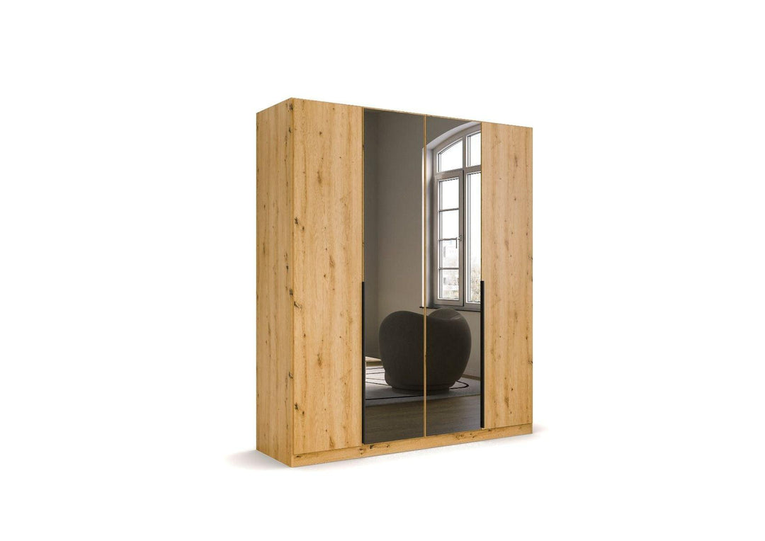 London 4 Door Hinged Wardrobe With Mirror Front