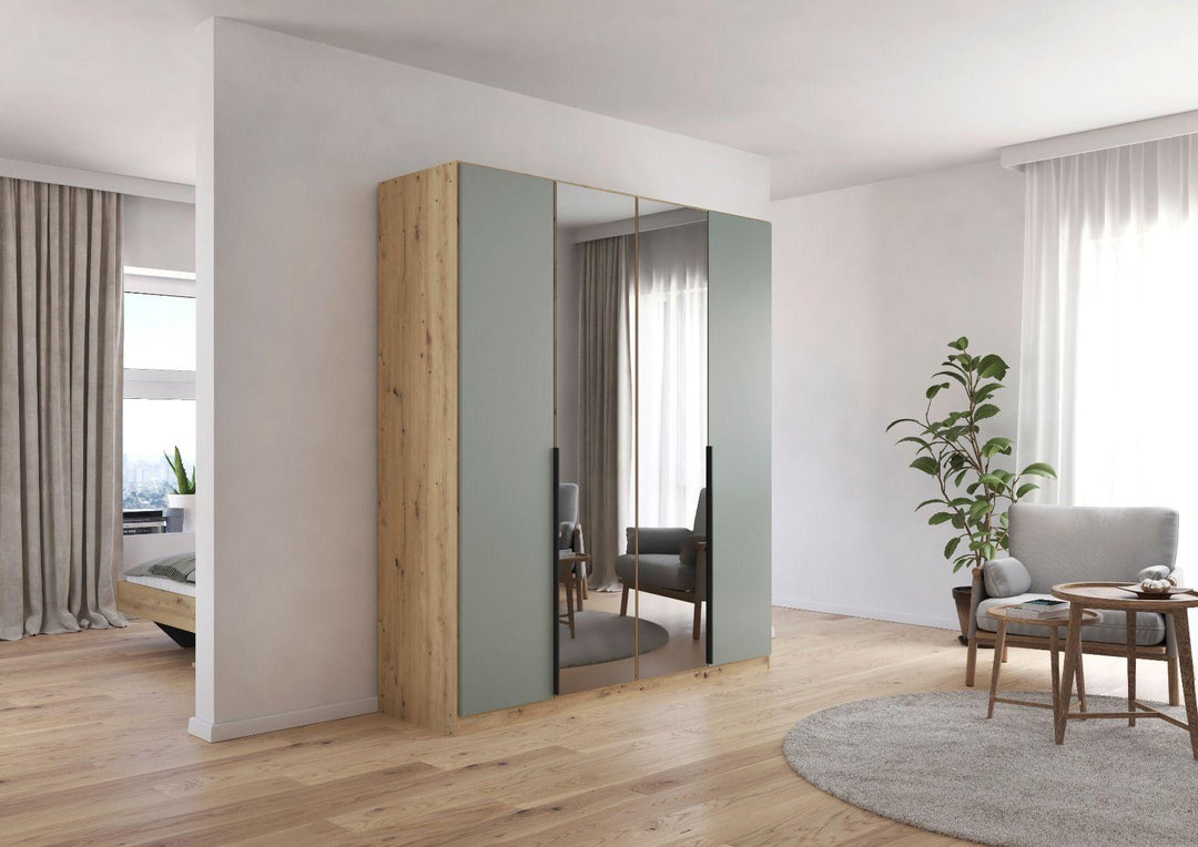 London 4 Door Hinged Wardrobe With Mirror Front