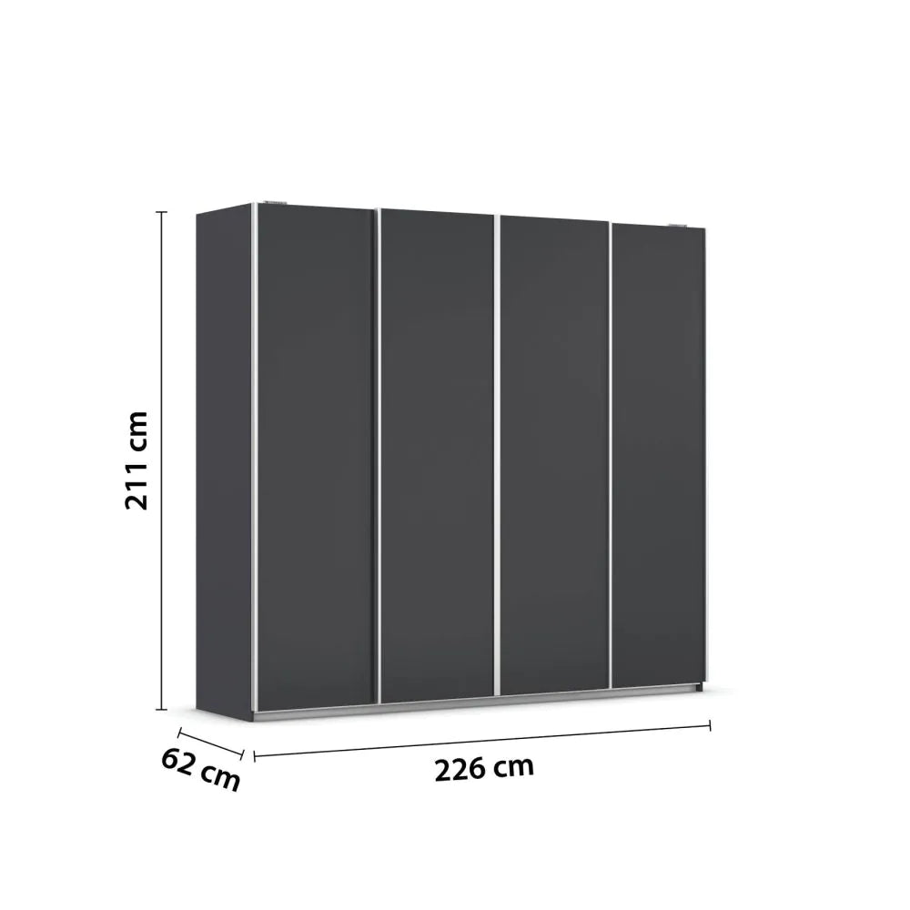 Rauch Altera Metallic Grey 4 Door Sliding Wardrobe