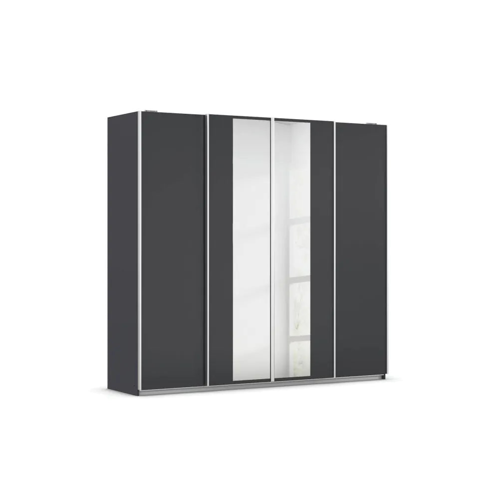 Rauch Altera Metallic Grey 4 Door Sliding Wardrobe With Mirror