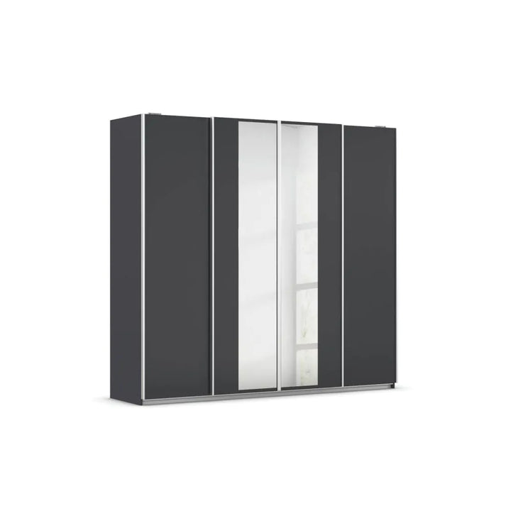 Rauch Altera Metallic Grey 4 Door Sliding Wardrobe With Mirror