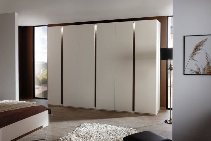 Lando 6 Door Hinged Wardrobe with Lighting