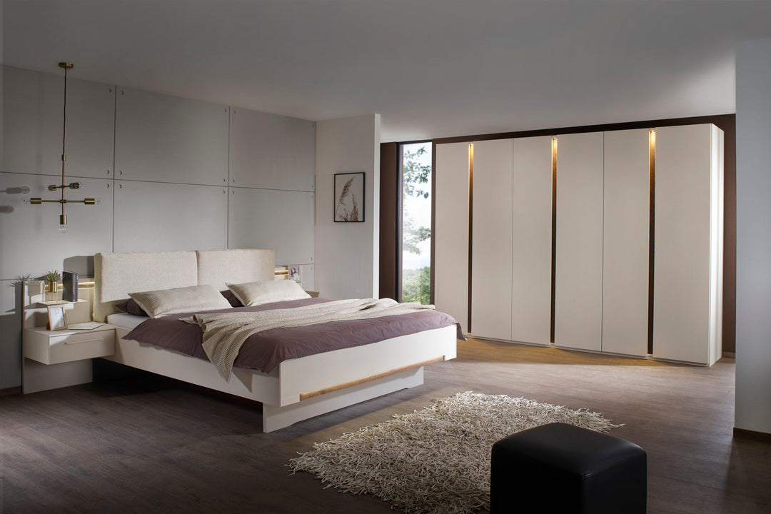 luana 6 Door Hinged Wardrobe with Lighting