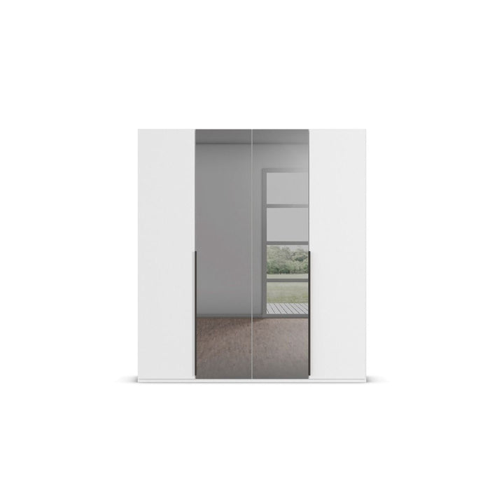 Elena 4 Door Hinged Wardrobe With Grey Mirrored Middle Doors