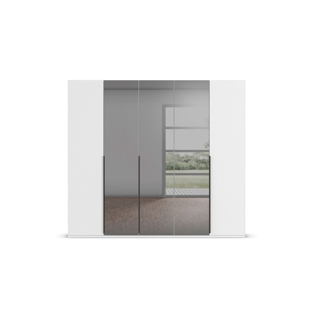 Elena 5 Door Hinged Wardrobe With Grey Mirrored Middle Doors