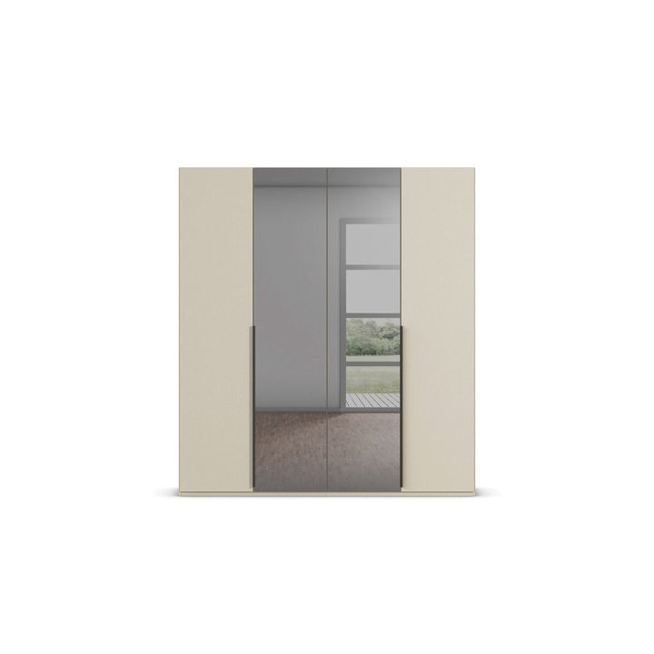 Elena 4 Door Hinged Wardrobe With Grey Mirrored Middle Doors