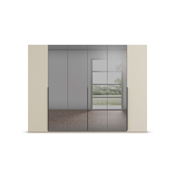 Elena 6 Door Hinged Wardrobe With smoked Mirrored Middle Doors