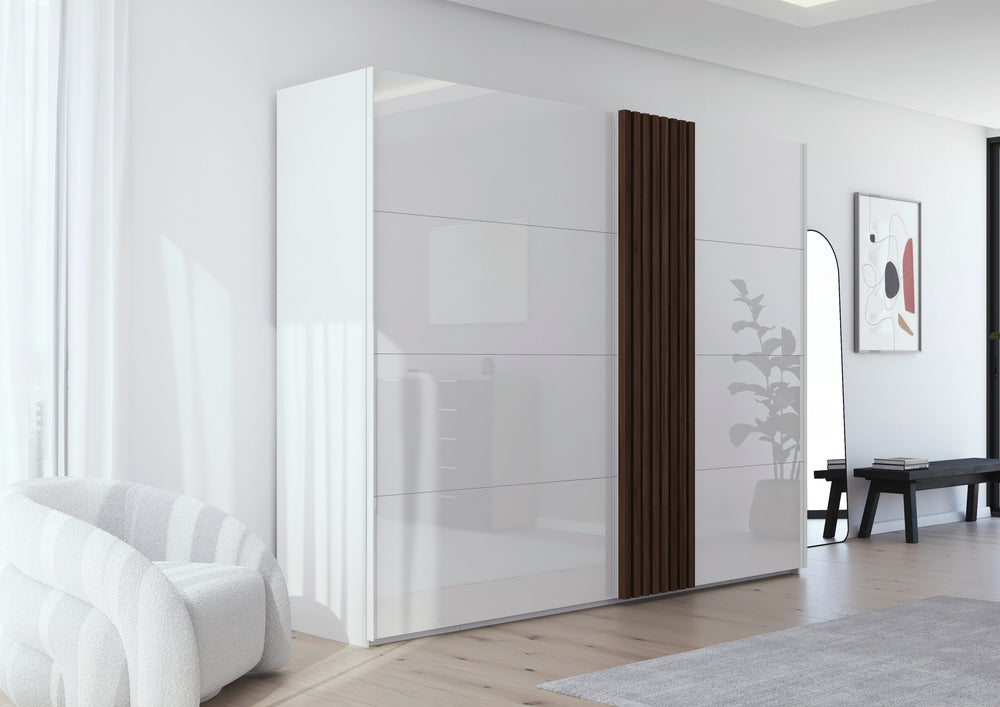 Rauch TEGIO Crystal White Glass / Walnut 301cm