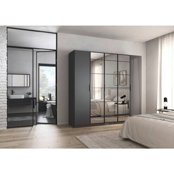 Rauch Acero Metallic Grey Hinged Door Wardrobe