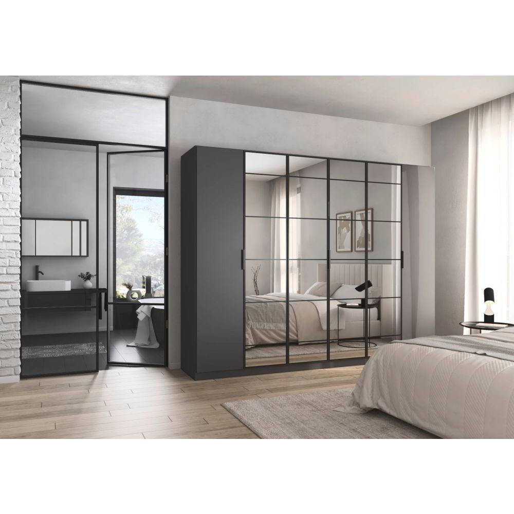 Rauch Acero Metallic Grey Hinged Door Wardrobe