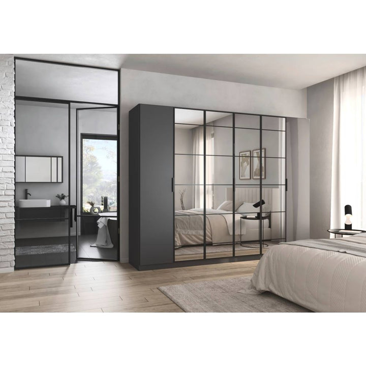 Rauch Acero Metallic Grey Hinged Door Wardrobe
