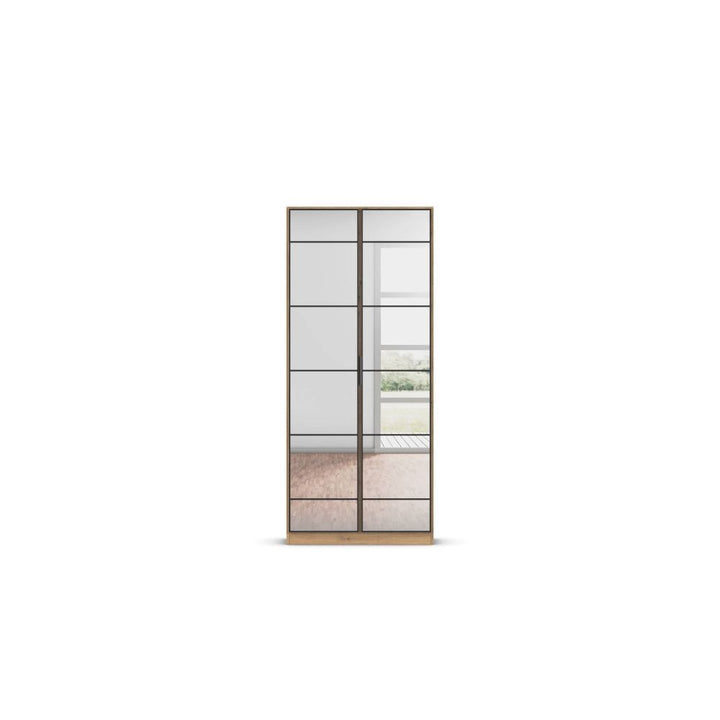 Rauch Acero Artisan Oak Full Mirror Hinged Door Wardrobe