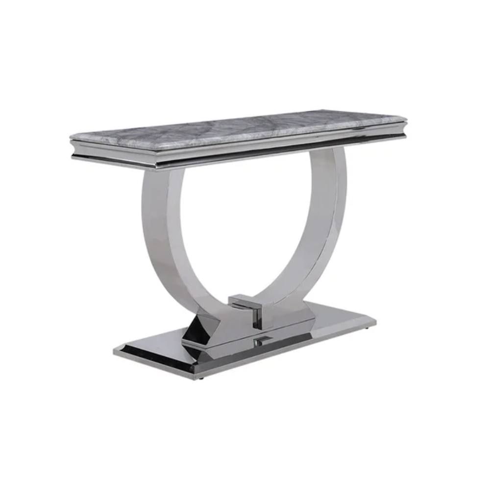 Arianna Light Grey Marble Top Console Table