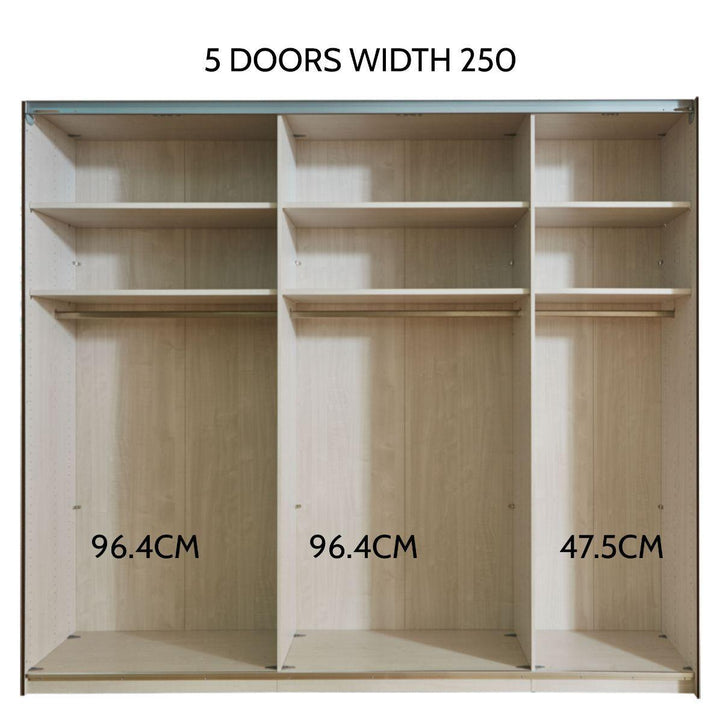 Cairns 5 Door Hinged Wardrobe With Mirror