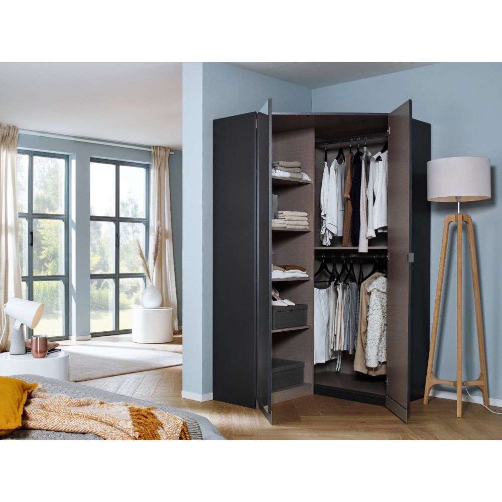 Rauch Ontario Corner Hinged Door Wardrobe With Mirror