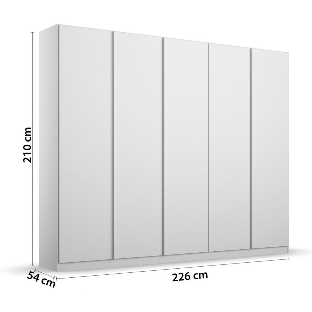 Rauch Monostar White 5 Door Hinged Wardrobe W226CM