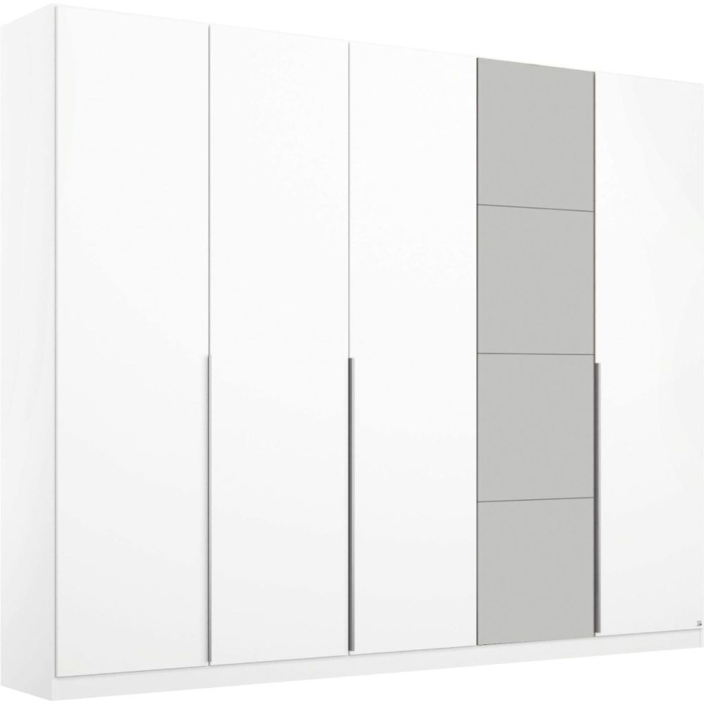 Rauch Bellezza High Gloss White and Grey 5 Door Hinged wardrobe