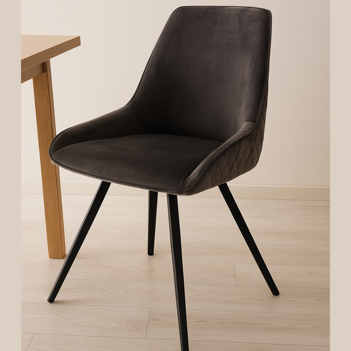 Stamford Dining Chair - Grey Velvet