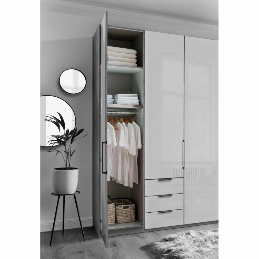 Wiemann "Monaco 1000" Pebble Grey Hinged Door Combi Wardrobe
