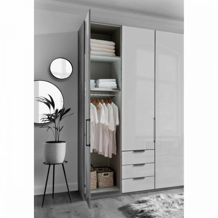 Wiemann "Monaco 1000" Pebble Grey Hinged Door Combi Wardrobe