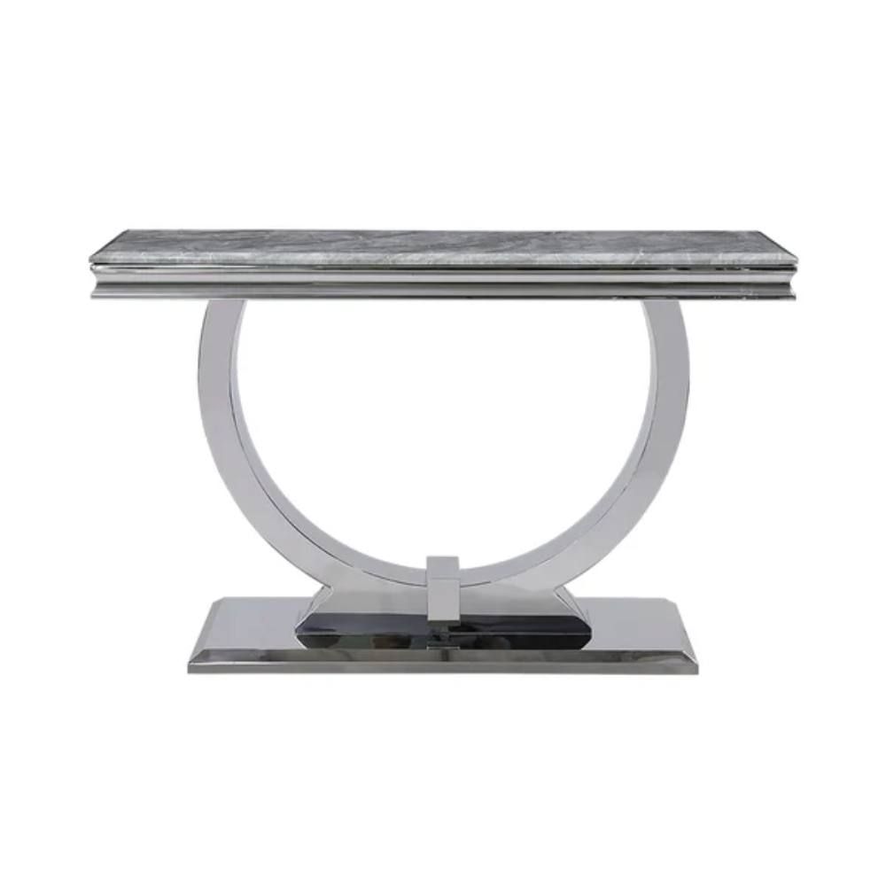 Arianna Light Grey Marble Top Console Table