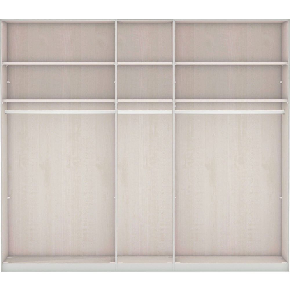 Wiemann Berlin Graphite Glass & Mirror Front Hinged Door Wardrobe