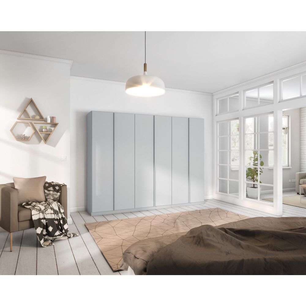 Rauch Monostar Silk Grey 6 Door Hinged Wardrobe W271CM