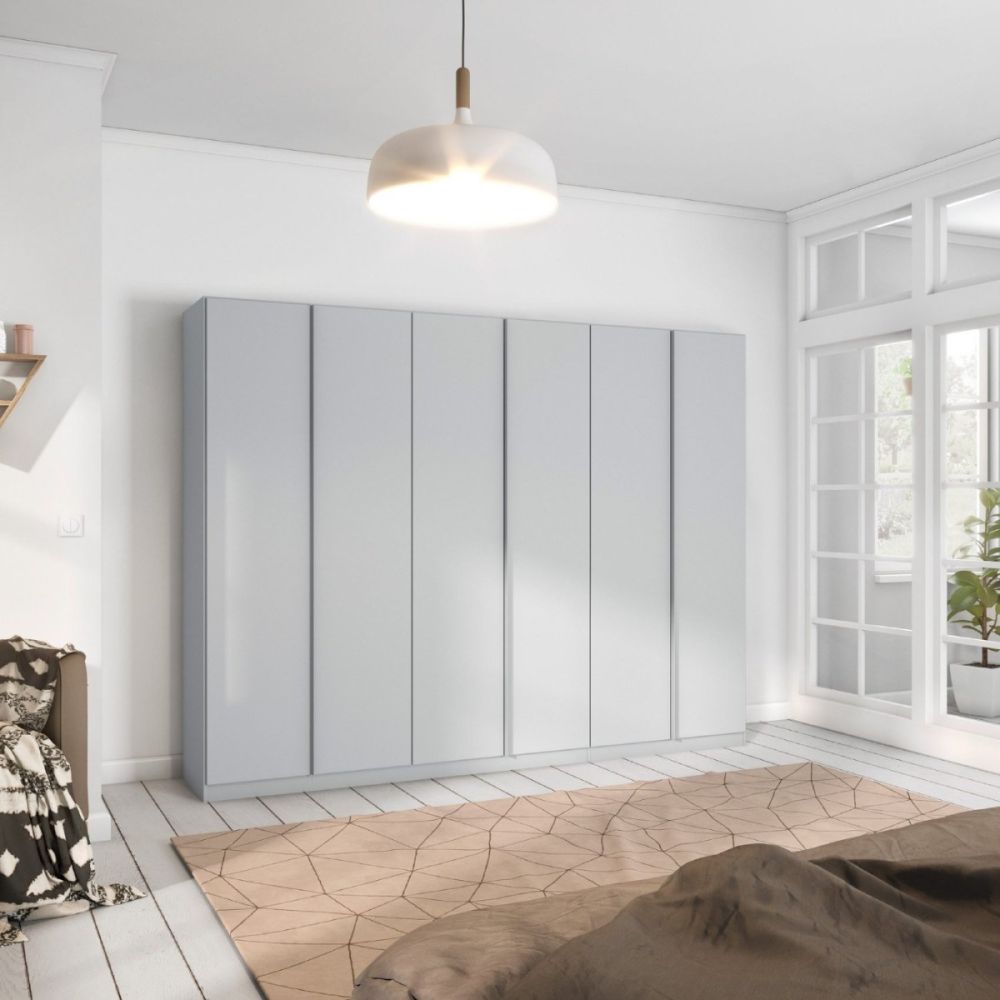 Rauch Monostar Silk Grey 6 Door Hinged Wardrobe W271CM
