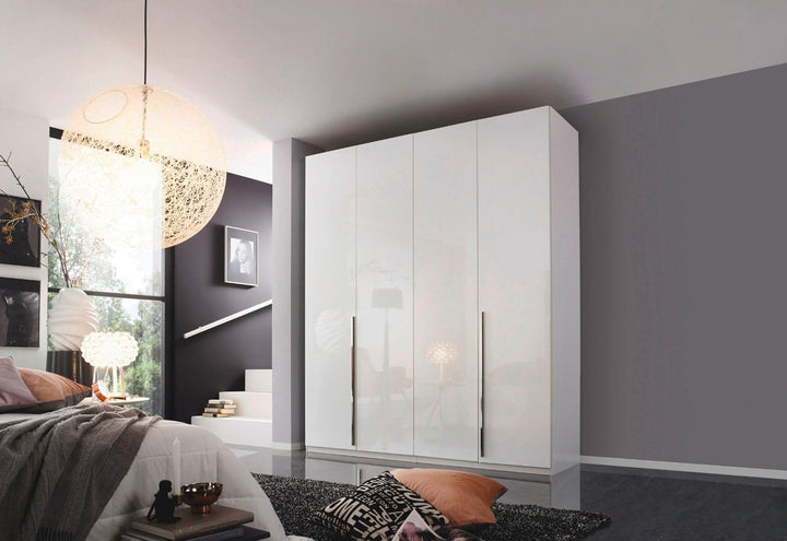 Rauch Montclar 4 Door Hinged High Gloss White Wardrobe with Premium Interior