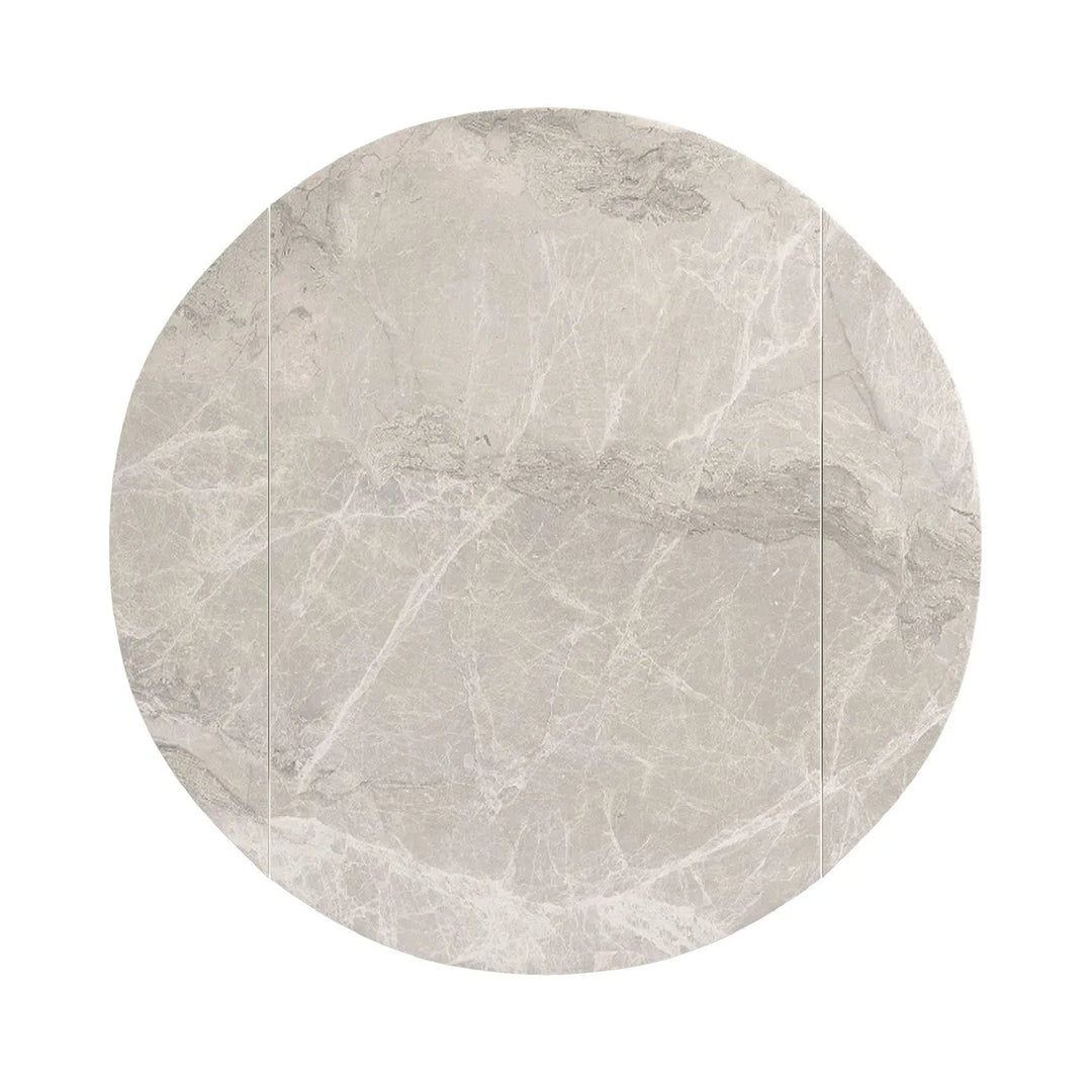 The Verona Grey Round Ceramic Extending Dining Table with 4 Chairs