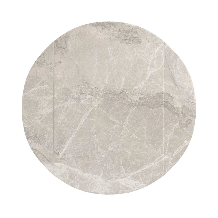 The Verona Grey Round Ceramic Extending Dining Table with 4 Chairs