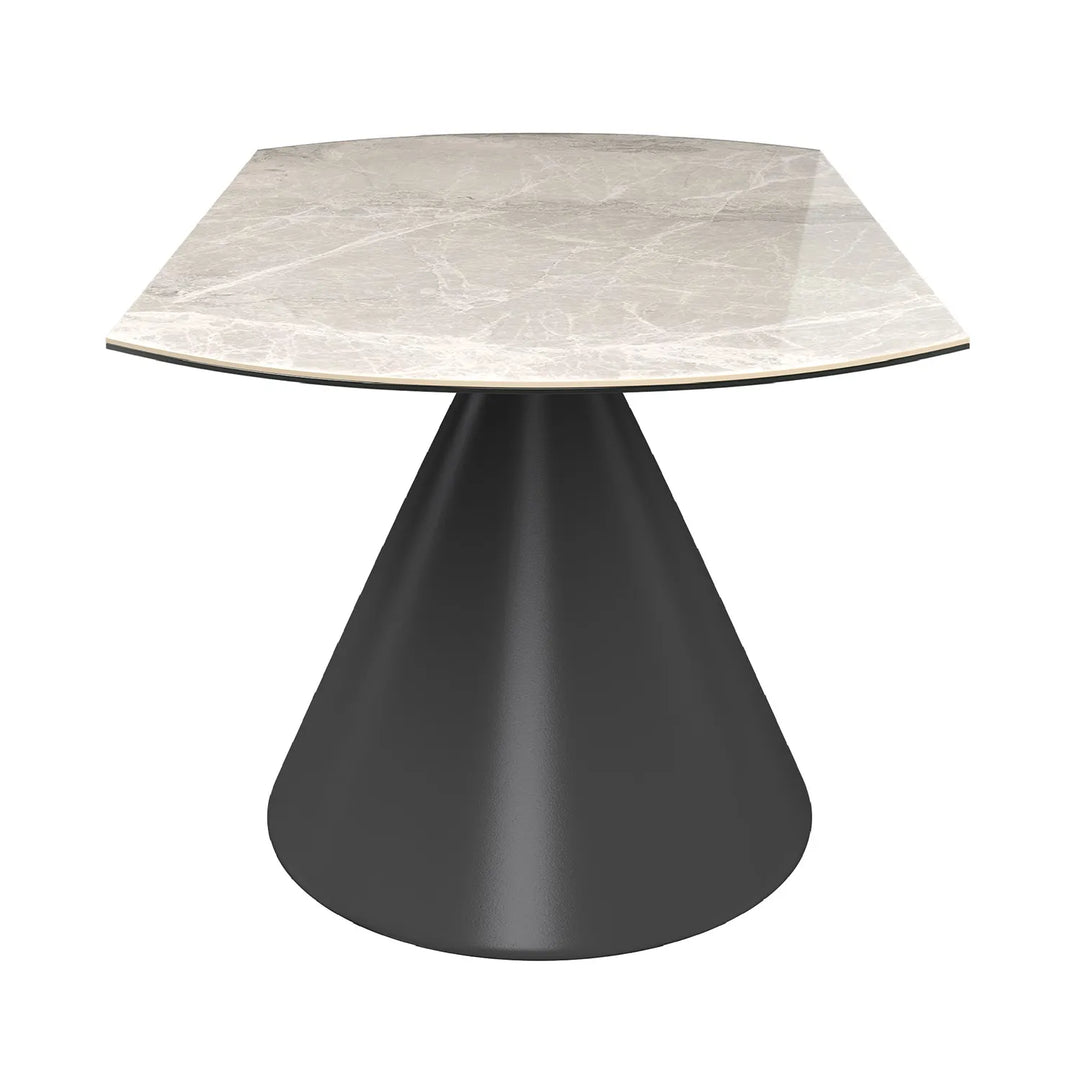 The Verona Grey Round Ceramic Extending Dining Table with 4 Chairs