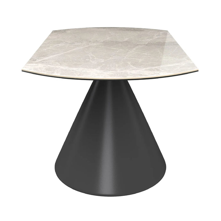The Verona Grey Round Ceramic Extending Dining Table with 4 Chairs
