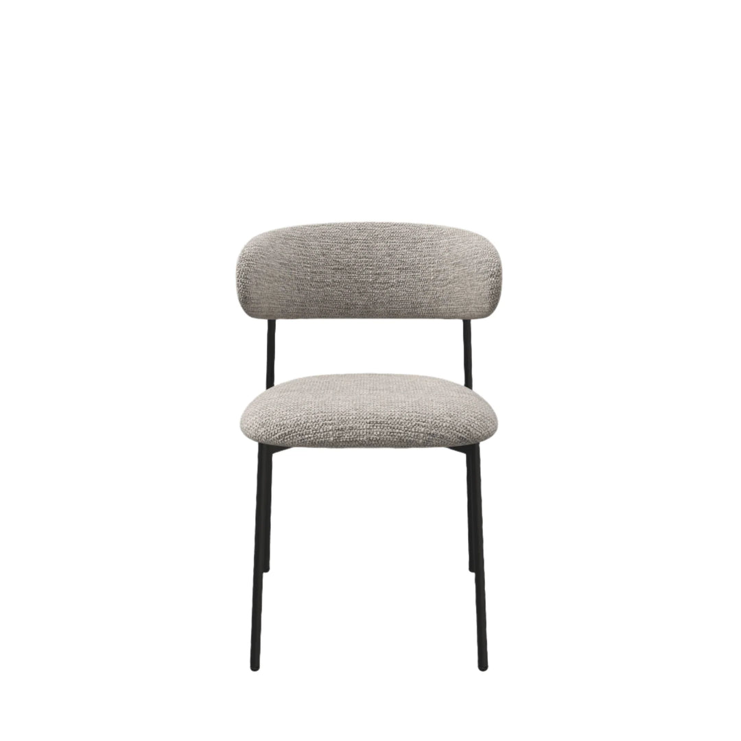 Toronto 110 cm Grey Ceramic Round Dining Table Set with 4 Grey Fabric Chairs