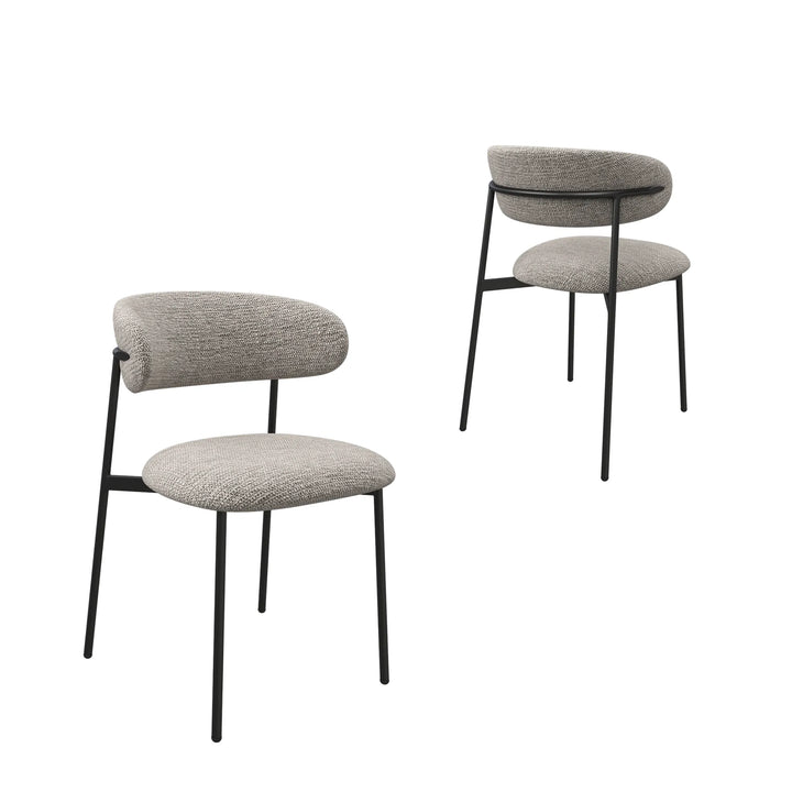Toronto 110 cm Grey Ceramic Round Dining Table Set with 4 Grey Fabric Chairs