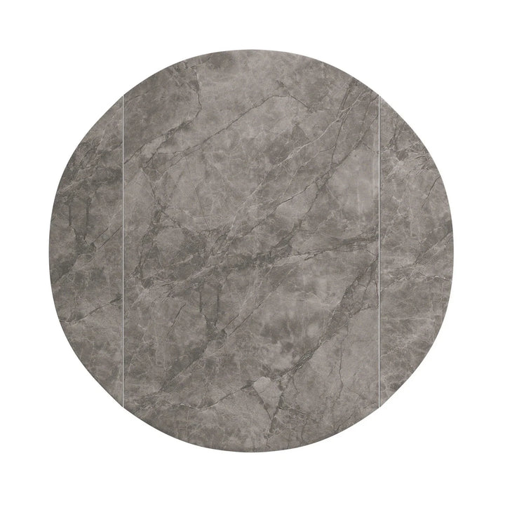 The Verona Grey Round Ceramic Extending Dining Table with 4 Chairs