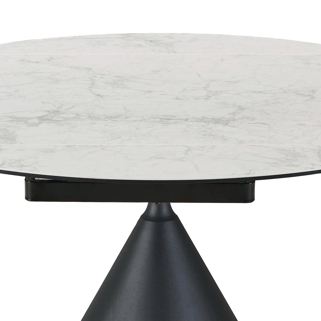 Summit Circular Ceramic Extending Table & 4 Swivel Chairs